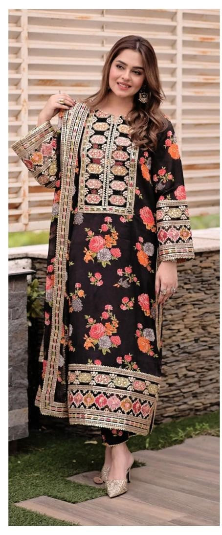 Silk Embroided 3 PC